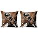 East Urban Home Ambesonne Jazz Decorative Throw Pillow Case Pack Of 2, Musicans Singing Woman & Piano Saxophone Player Men | Wayfair
