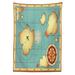 East Urban Home Island Map Tablecloth, Treasure World Map Design w/ Compass Navigation Adventure Hidden Land | 52 D in | Wayfair