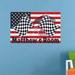 Zoomie Kids American Flag Race Racing Cartoon Customized Wall Decal - Custom Personalized Name | 35 H x 40 W in | Wayfair