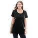 Plus Size Women's Perfect Short-Sleeve Scoopneck Tee by Woman Within in Black (Size 3X) Shirt