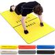 Large Exercise Mat – Extra Wide & Extra Thick Yoga Mat (183cm x 80cm x 10mm), TPE Fitness Mat with Free Carry Straps, Perfect for HiiT Home Workouts & Pilates - 'STRONG & FLEXIBLE' (Yellow)