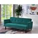 Corrigan Studio® Brixtin 72" Wide Velvet Tufted Back Convertible Sofa Wood in Blue | 30.25 H x 72 W x 34.6 D in | Wayfair