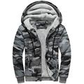 VSUSN Men's Hoodie with Zip Thick Long Sleeve Hoodies Large Size Sweatshirt Winter Warm Pullover Fleece Lined Hooded Jacket(Army Grey,5XL)