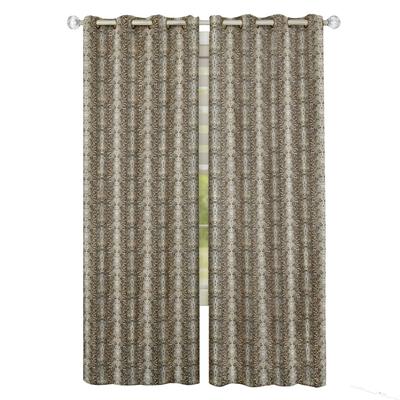 Wide Width Python Grommet Window Curtain Panel by Achim Home Décor in Brown Gold (Size 52" W 84" L)