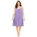 Plus Size Women's Breezy Eyelet Short Nightgown by Dreams & Co. in Soft Iris (Size 14/16)