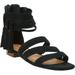 Wide Width Women's The Eleni Sandal by Comfortview in Black (Size 9 1/2 W)