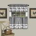 Wide Width Barnyard Window Curtain Tier Pair and Valance Set by Achim Home Décor in Black (Size 58" W 24" L)