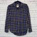 American Eagle Outfitters Tops | Aeo Ahh-Mazingly Soft Boyfriend Fit Flannel Shirt | Color: Black/Blue | Size: Xs