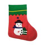 The Holiday Aisle® 14 x 9" Xmas Stocking Sack Santa Christmas Snowman Bag Hanging Gift Stocking Bag in Green/Red/White | Wayfair