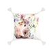 Gracie Oaks Abdurrehman Flowers Bunny II Square Pillow Cover & Insert Polyester/Polyfill blend | 18 H x 18 W x 2 D in | Wayfair