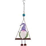 Arlmont & Co. Purple Hat Gnome Swing Bouncy Metal in Indigo | 23.25 H x 7.1 W x 2.35 D in | Wayfair B7DDEA64EE134FA8AB3428166890D618