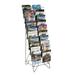 FixtureDisplays 10-Tiered Wire Literature Stand for Floor, 20 Pockets for Magazines, Header - Metal in Black | 21.8 H x 51.5 W x 18.5 D in | Wayfair