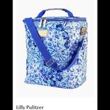 Lilly Pulitzer Dining | Lilly Pulitzer Wine Carrier With Adjustable Strap | Color: Blue/Gold | Size: Os