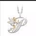 Disney Jewelry | Disney Tinkerbell Letter Necklace. 18in Chain. | Color: Silver | Size: Os