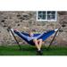 Ebern Designs Vivere Northey Double Classic Polyester Hammock w/ Stand & Carry Bag (450 lb Capacity) Polyester in Blue | Wayfair