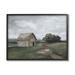 August Grove® Cloudy Barn Side Landscape Darkened Meadow by Ziwei Li - Graphic Art Print on Canvas in Green | 11 H x 14 W x 1.5 D in | Wayfair