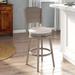 Rosecliff Heights Kinsey Swivel Bar & Counter Stool Wood/Upholstered in Gray | 41.25 H x 17.5 W x 21 D in | Wayfair ROHE6305 42512126