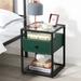 Wade Logan® Auxter 21.7" Tall Glass Nightstand Wood/Glass/Metal in Green | 21.65 H x 15.7 W x 15.7 D in | Wayfair D2C2578D8EFB4D138E62EFE35E898B8E