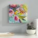 Ebern Designs 'Bold Blooms III' Painting on Canvas in Green/Indigo/Yellow | 12 H x 12 W x 1.125 D in | Wayfair C6496E927AFD4CD6A74D2E769E7F7836