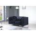 Glory Furniture Locker 62" Velvet Square Arm Loveseat Velvet in Black | 31 H x 62 W x 34 D in | Wayfair G893A-L