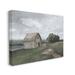 August Grove® Cloudy Barn Side Landscape Darkened Meadow by Ziwei Li - Graphic Art Print on Canvas in White | 36 H x 48 W in | Wayfair