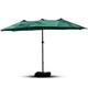 Parasol, Beach Umbrella Double-headed, 4.6M Beach Parasol, Garden Umbrella with Base, Water Resistant Table Parasol Umbrella,Garden Outdoor Parasol with 12 Sturdy Ribs for Beach/Pool/Patio (with leds)