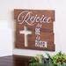 The Holiday Aisle® Rejoice For He Is Risen Wall Sign - Home Decor - 1 Piece in Brown/White | 15 H x 15 W x 1 D in | Wayfair