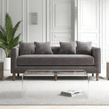 Willa Arlo™ Interiors Appalachia 84" Velvet Square Arm Sofa Velvet in Gray | 31 H x 84 W x 34 D in | Wayfair 81EDD6B30C53452E85C8F9D0ACA60728