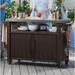 Winston Porter Arrilla Bar Cart Made of Durable Wood-look Resin & Stainless Steel Countertop Plastic/Metal in Brown | Outdoor Furniture | Wayfair