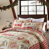 The Holiday Aisle® Shoshana Beige/Red Reversible 3 Piece Quilt Set Microfiber/Cotton in Brown/Red | King Quilt + 2 Standard Shams | Wayfair