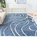 Blue/White 96 x 1.2 in Area Rug - Wade Logan® Ashal Abstract Shag Light Blue/Cream Area Rug Polypropylene | 96 W x 1.2 D in | Wayfair