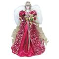 The Holiday Aisle® 16" Christmas Angel Tree Topper Ceramic/Porcelain in Red | 17 H x 10 W x 13 D in | Wayfair E252BA9FEDD44F0091A956B112C33480