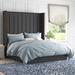 Wade Logan® Grasser Low Profile Standard Bed Upholstered/Revolution Performance Fabrics® in Gray/Black | 67 H x 83.5 W x 81 D in | Wayfair