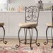 Fleur De Lis Living Alcrossagh Swivel Bar & Counter Stool Upholstered/Metal in Black/Brown/Yellow | 24 H in | Wayfair FDLL1933 38485925