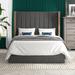 Wade Logan® Grasser Low Profile Standard Bed Upholstered/Revolution Performance Fabrics® in Gray/Black | 67 H x 83.5 W x 65 D in | Wayfair