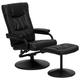 Flash Furniture Ledersessel & Hocker – Bequemer Sessel mit Hocker zum Sitzen aus LeatherSoft-Material – Ideal für die kommerzielle und private Nutzung – Schwarz
