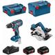 Bosch - Kit 18V BSK182M2D (gsr 18V-28 + gks 18-57G + 2 x 4,0 Ah + GAL18V-40 + L-Boxx 136 + L-Boxx