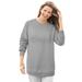 Plus Size Women's Fleece Sweatshirt by Woman Within in Medium Heather Grey (Size L)