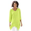 Plus Size Women's V-neck Henley Tunic by Woman Within in Lime (Size M)