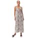 Plus Size Women's Knit Maxi Dress with Tie-Bodice by ellos in Ivory Black Print (Size 22/24)