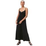 Plus Size Women's Knit Maxi Dress with Tie-Bodice by ellos in Black (Size 18/20)