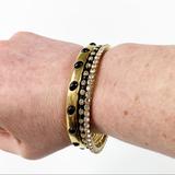 J. Crew Jewelry | J Crew 3-Pack Enamel Bangle Bracelet Bundle | Color: Black/Gold | Size: Os