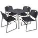 Inbox Zero Kee Square Breakroom Table Top, 4 Zeng Stack Chairs Metal in Gray | 29 H x 30 W x 30 D in | Wayfair 4B0BE34143934F3AA98E8F3E69F3069F