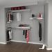 Rebrilliant Flemings 3 Piece Closet System: Double Shelf-Hang & 32" Long Hang Manufactured Wood in Brown | 8.5 H x 48 W x 11.75 D in | Wayfair