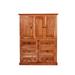 The Twillery Co.® Sasser 3 Door Wardrobe 60.0 H x 46.0 W x 18.0 D in brownWood in Spice Alder | 60" H X 46" W X 18" D | Wayfair