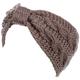 Damen Winter Boho Chic Klassische Zopfschleife Geknotet Crochet Turban Stirnband Headwrap - Beige - Einheitsgröße