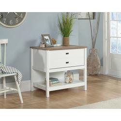 White Lateral File Cabinet with Wood Accent - Sauder 427307