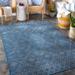 Clophill 6'4" x 9' Blue/Dark Blue/Navy Outdoor Area Rug - Hauteloom