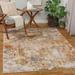 Talang 7'10" x 10'2" Modern Contemporary Bohemian Abstract Cream/Light Beige/Light Gray/Medium Brown/Mustard/Rust/Brick Red/Rust/Peach Area Rug - Hauteloom