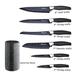 New England Cutlery 7 Piece Non-Stick Knife Block Set High Carbon Stainless Steel in Black/Gray | 9 H x 4.5 D in | Wayfair 80701